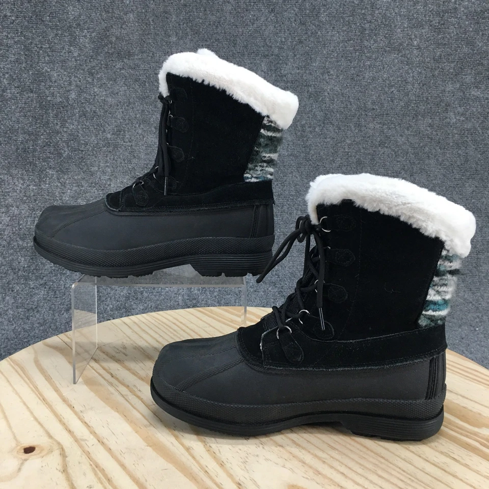 Botas Propet para mujer 8,5 de ancho Lumi cuero negro nieve antideslizantes WBX002S Foto 2 de 4