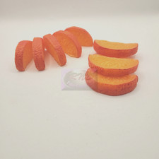 Half Orange Slices, Wax, Prop, Display Fake Food, 10 Slices, Scented, With Peel