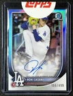 ROKI SASAKI 2025 BOWMAN CHROME #CRA-RS ROOKIE REFRACTOR AUTO RC 155/499 DODGERS