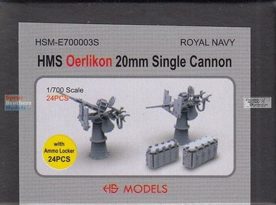 HSME700003E 1:700 HS Models HMS Oerlikon 20mm Single Cannon