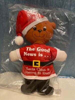 The good news/bad news is Christmas cloth bear  By Enesco 1988