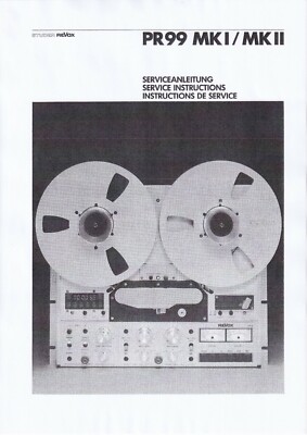 Service Manual-Anleitung für Revox PR 99 MK1,MK2 