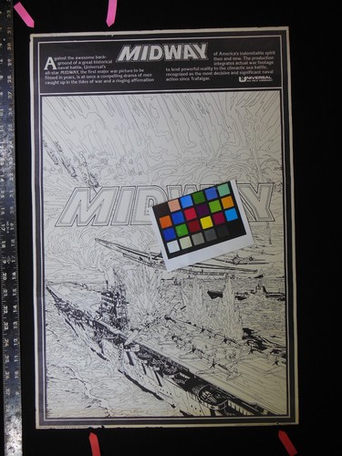 Midway 1976 RARE Movie Coloring Poster * Battleship War Film WWII Charton Heston - Picture 7 of 12