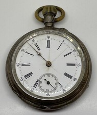 SWISS POCKET WATCH/800 German Silver 15 Jewels Circa 1900 Lever Set Runs