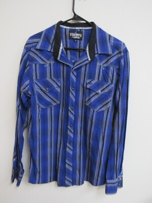 Cinch Garth Brooks Sevens Blue Striped Long-Sleeve Pearl Snap