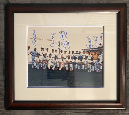Old Timers Day Signed Autographed 8x10 Photo Framed Matted HOFers 14 Autos!