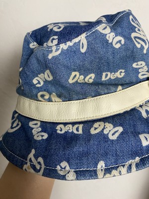 DOLCE&GABBANA Vintage DG Logo Denim Bucket Hat #S Belt Blue  display picture 2