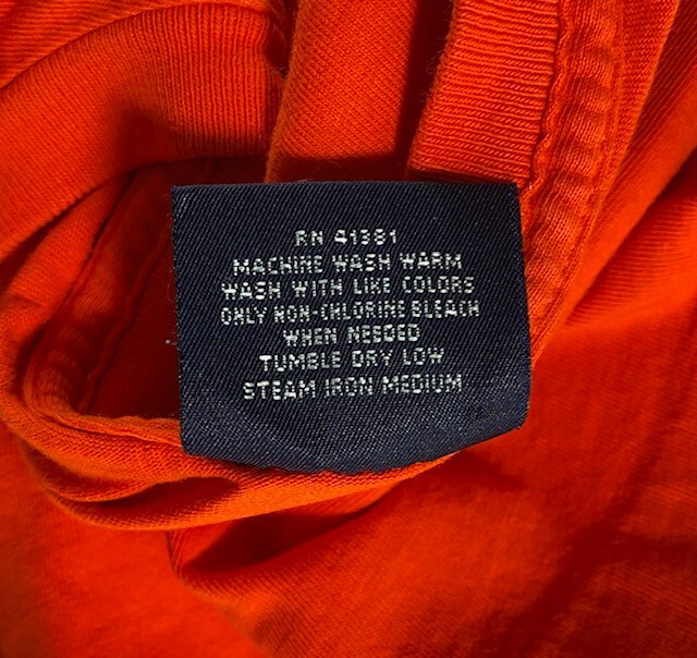 Polo Ralph Lauren camicia uomo L arancione manica corta pony cotone t shirt con tasca