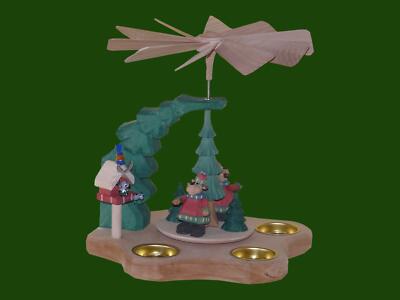 Wandpyramide mit Elchen bunt Seiffen Erzgebirge Weihnachten Norwegen Schnee NEU