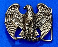 Vintage Men s Belt Buckle Avon 1970s Patriotic American Eagle Silver Tone