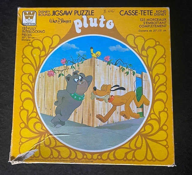 Walt Disney Pluto Western Publishing Round 125 Pieces Jigsaw Puzzle 20" - Image 2 of 4