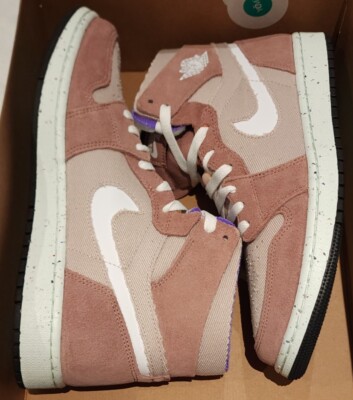 NIKE AIR JORDAN 1 ZOOM AIR CMFT COMFORT FOSSIL STONE-WHITE SZ 10.5 New Nike Jordan 1 High Zoom Air CMFT Fossil Stone shoes  main image 3