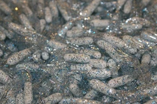 40 pk 1.5" White / Clear Blue Silver Crappie Fishing Tube Jig Skirts Bluegill