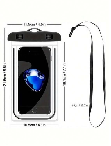 Pack Of 2 Waterproof Phone Pouch Underwater Case Cover Universal Dry Bag Mobile - Picture 5 of 5