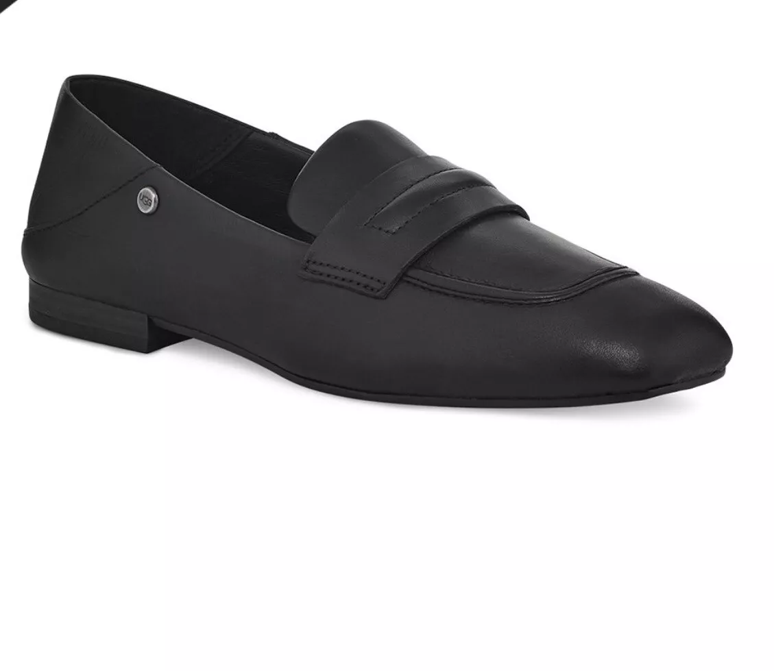 NEW UGG Women s JANAYA Leather Collapsible Loafers Shoes Size 9 BLACK