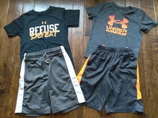 EUC Boys Lot of 4 Nike Under Armour Athletic Basketball Shorts Set Size 5 6 7