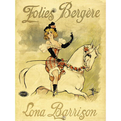 Guillaume Folies Bergere Lona Barrison Werbung großer Kunstdruck 18 x 24 Zoll