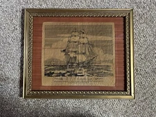 Vintage Framed Photo Of USS Constitution And USS Bonhomme Richard From 1779