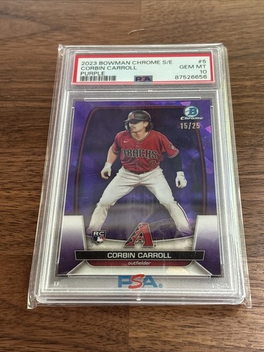 🔥 Corbin Carroll RC - 2023 Bowman Chrome Sapphire - Purple # /25 - PSA 10 💎🔥 - 第 1/2 張圖片