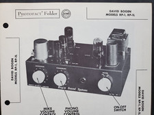 DAVID BOGEN MODEL RP-1 RP-1L PRE-AMPLIFIER PHOTOFACT