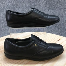 Easy Spirit Shoes Womens 7 Motion Casual Lace Up Sneakers Black Leather Flats