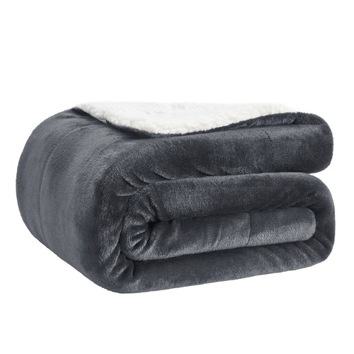 Luxury Sherpa & Flannel Fleece Blanket Large For Sofa Bed Couch Throw Soft Warm - Picture 19 of 19