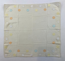 Handkerchief Womens OS Polka Dot Jacquard Square Off White VTG 15 x 15 Inch