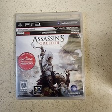 PS3 ASSASSIN'S CREED III (PlayStation 3) BLACK LABEL - GAMESTOP EDITION - SEALED