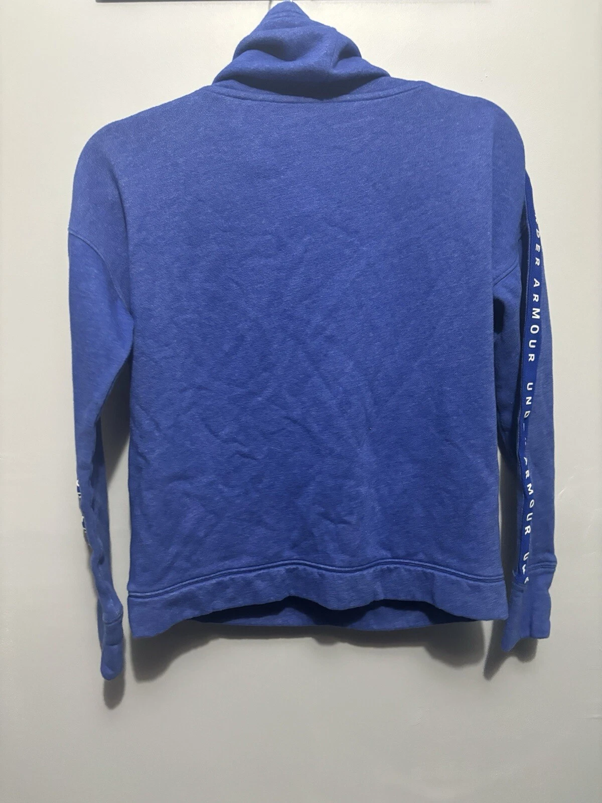 VETEMENTS Under Armour Pullover Felpa Donna Taglia S Blu Logo Collo Cappuccio Sciolto