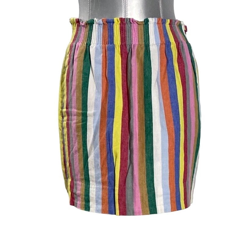 J crew rainbow stripe cheap skirt