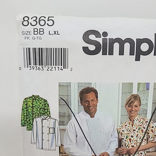 Simplicity 8365 Sewing Pattern BB L,XL Chefs Coat Pants Apron - Picture 2 of 3