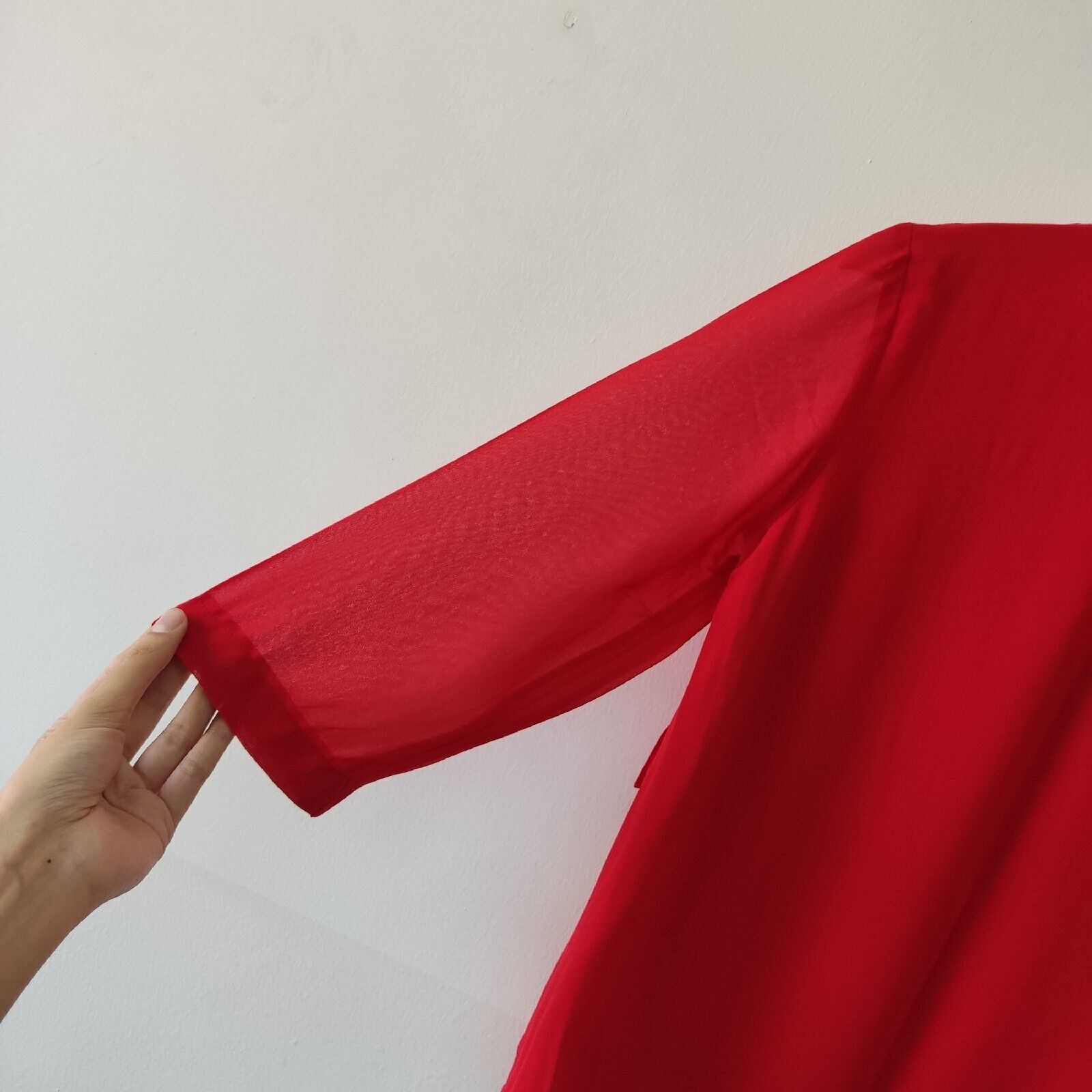 CARLA ZAMPATTI Red Size 8 Drape Blouse Half Sleev… - image 8