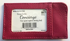 Scan Safe Concierge Card Case RFID Protected -  Holds 5 cards - Red New