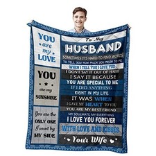 Mes Valentines Day Gifts Blanket for Him Husband, 60"x50" Blue husband