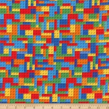 Mook Fabrics  Building Blocks All Over Multi  BTY   36" x 45"