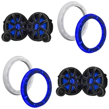 Kicker (2 Pair ) 51MSS84 8" Component LED Premium Marine Speakers & 51KLSR88 ...