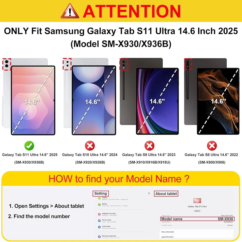 Portfolio Case for Samsung Galaxy Tab S11 Ultra 5G 14.6 Inch 2025 Multiple Cover - Image 2 of 4