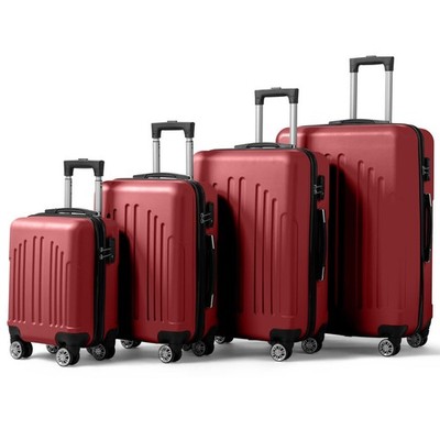 16''/20''/24''/28'' Trolley Case 4-Piece Hardside Spinner Luggage Suitcase Set w/TSA