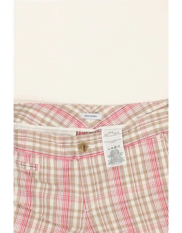 Pantalones Cortos Chinos Mujer DOCKERS Medianos W30 Rosa Cuadros Algodón BK02 Foto 4 de 4