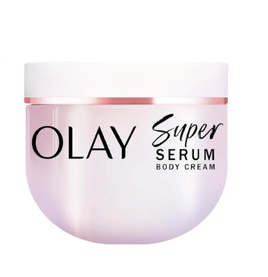 Olay Super Serum Body Cream for Dry Skin, 24hr Long Lasting Hydration, 5+ Ingred