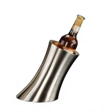 American Metalcraft 9.5" Tall Double Walled Brushed Stainless Steel Wine Cooler.