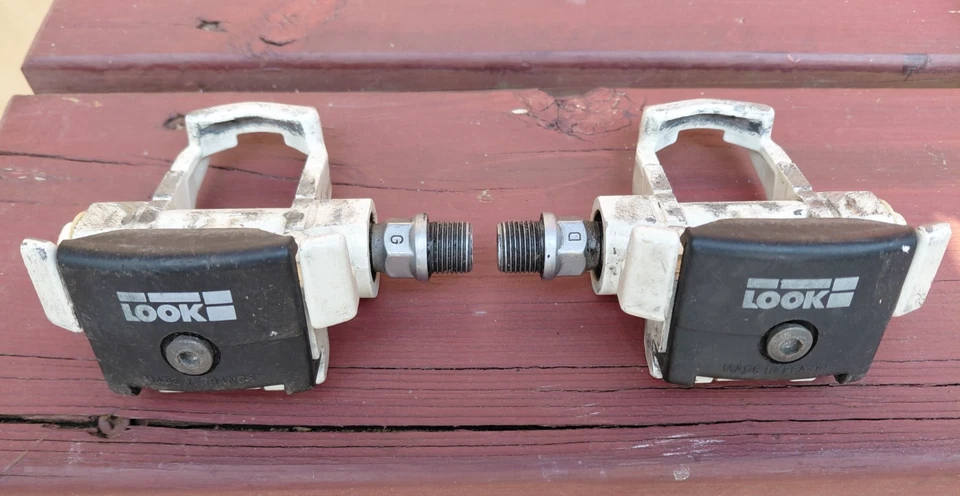 Bicicleta de Carretera Look Pedales Sin Clip Blanca, Años 80, 9/16 x 20 Foto 2 de 4