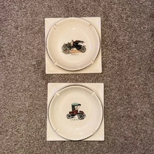 Vintage Ceramic Ashtray SET with Buick