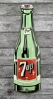 VINTAGE 8x2.5" 7 UP BOTTLE GAS 7UP COKE PORCELAIN SODA POP GASOLINE OIL SIGN