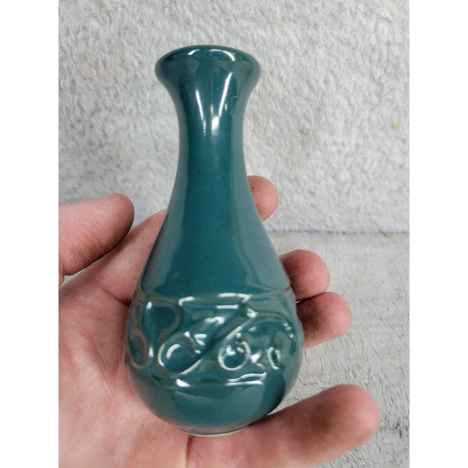 Elegant Expressions mini vaso garrafa cerâmica azul decorativo mesa acento - Imagem 2 de 4