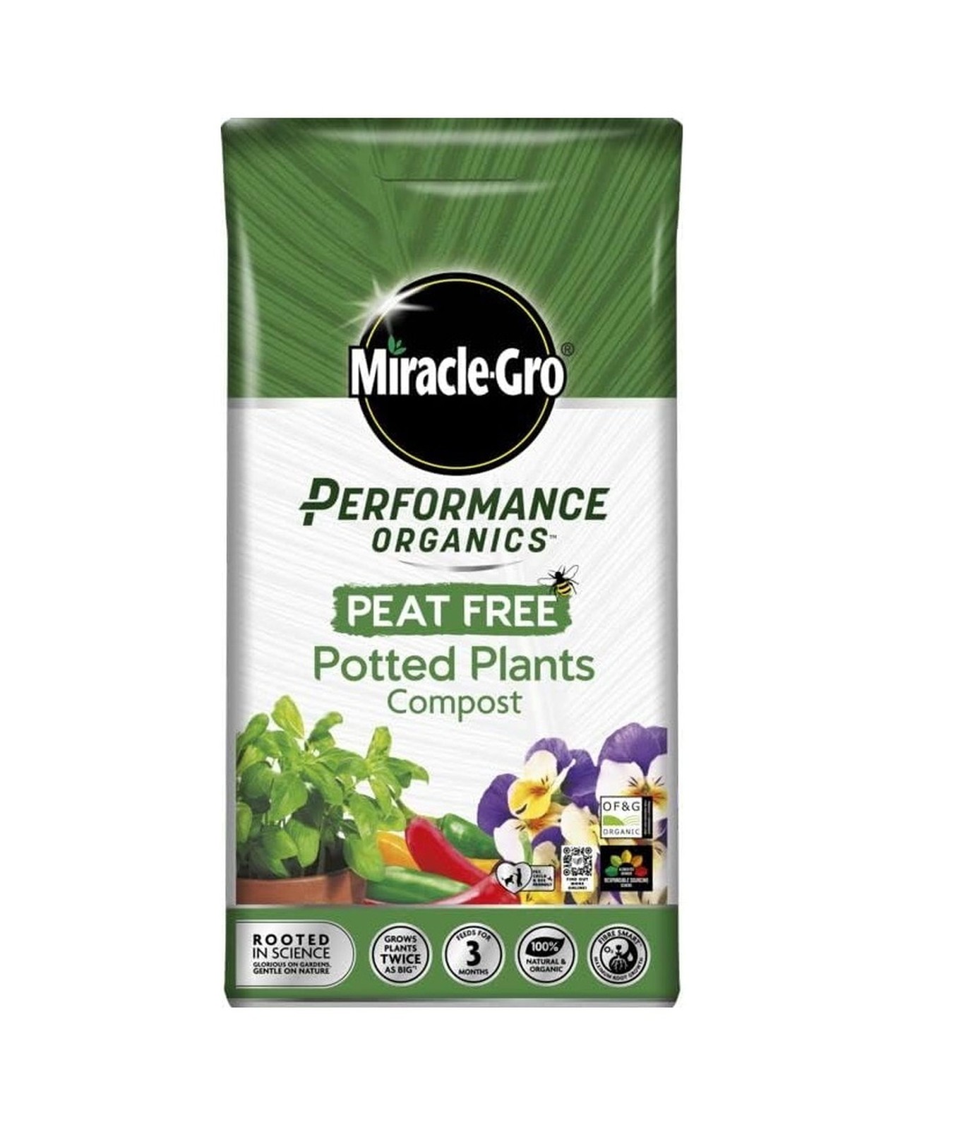 Miracle Gro Performance Organic Potted Plants Compost Peat Free Potting Soil 10L