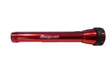 Snap On 7 Red Anodized Aluminum 2aa Cell Led Flashlight Fresh Batteries Nice