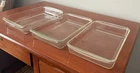 Vintage Pyrex Clear Glass Rectangular Baking Dish Lot of 3 Ovenware USA
