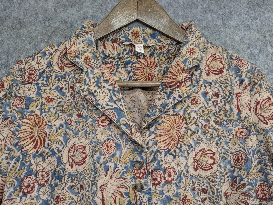 Polo Jeans Company Jacket Womens XL Floral Print Boho India Lightweight Casual - Image 2 of 4