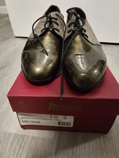 Munro Women's Markella Oxford Size 9.5 Brown Patent Tan Lace Up Shoe